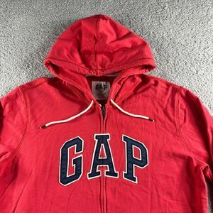 GAP Jacket Mens Extra Large 50-52 Red Hoodie Graphic Full Zip‎ Christmas Outdoor
